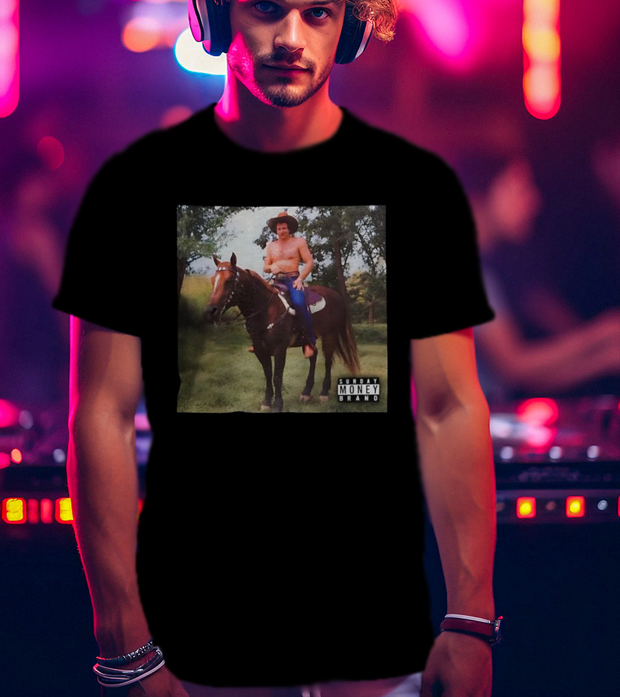 Dale Earnhardt Cowboy On Horseback Sunday Money Brand Retro T-Shirt