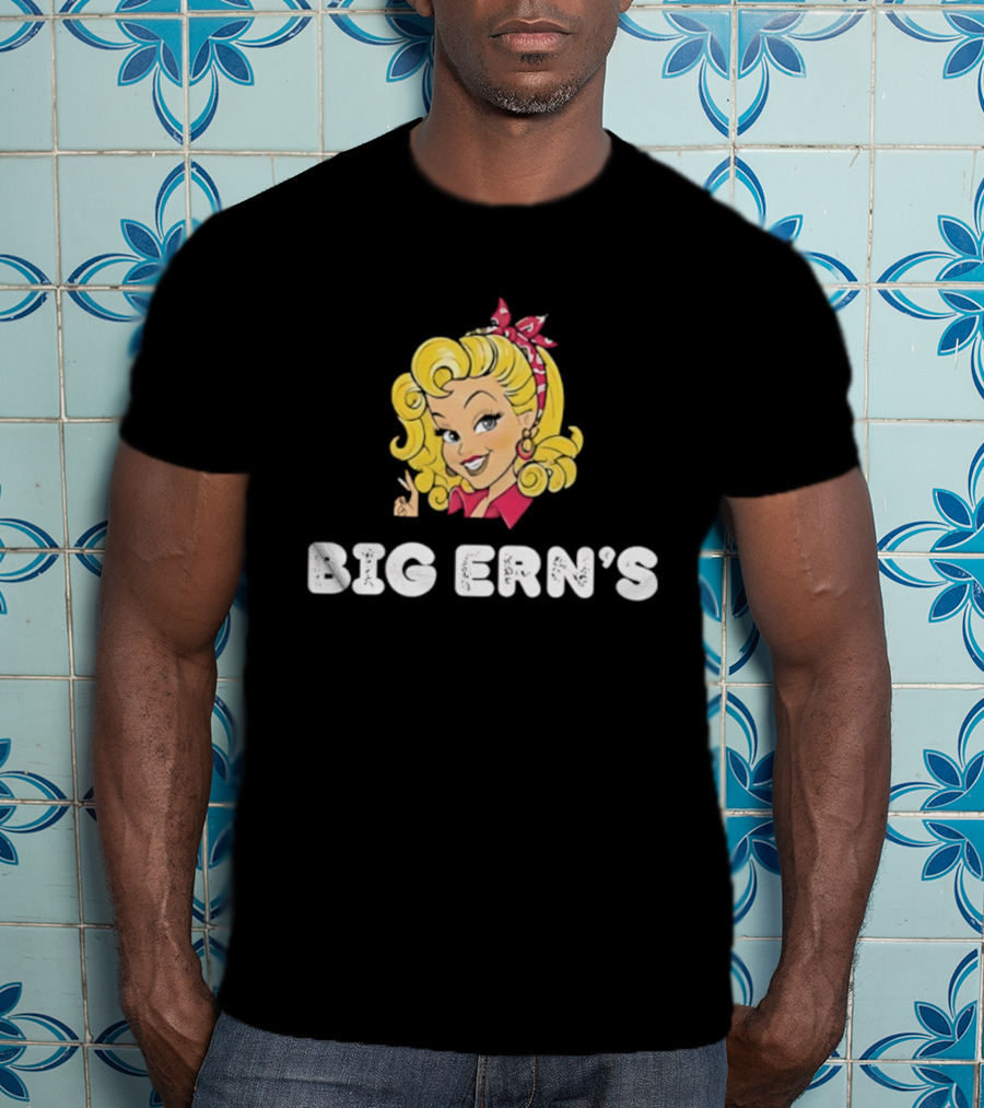Big Ern's Blonde Pinup Face Retro Vintage Style T-Shirt