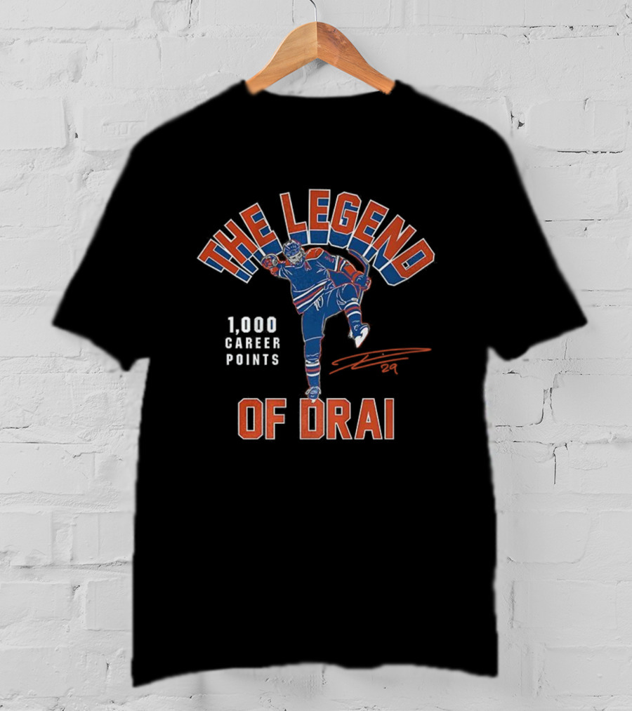 Leon Draisaitl The Legend Of Drai 1000 Career Points NHL Signature Edmonton Oilers T-Shirt