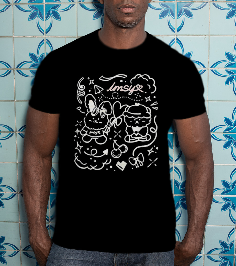 Imsy Teddy And Bunny Cute Doodle Style T-Shirt