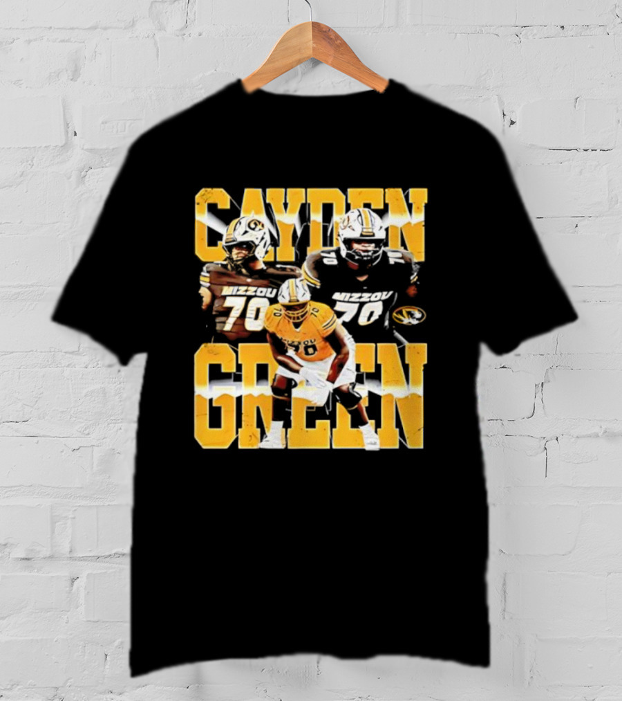 Mizzou Tigers Cayden Green 70 Player Imagery T-Shirt