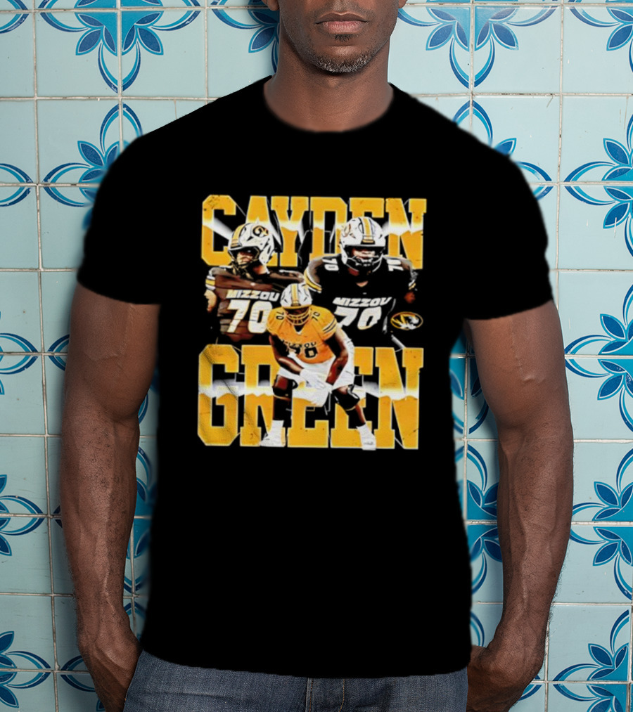 Mizzou Tigers Cayden Green 70 Player Imagery T-Shirt