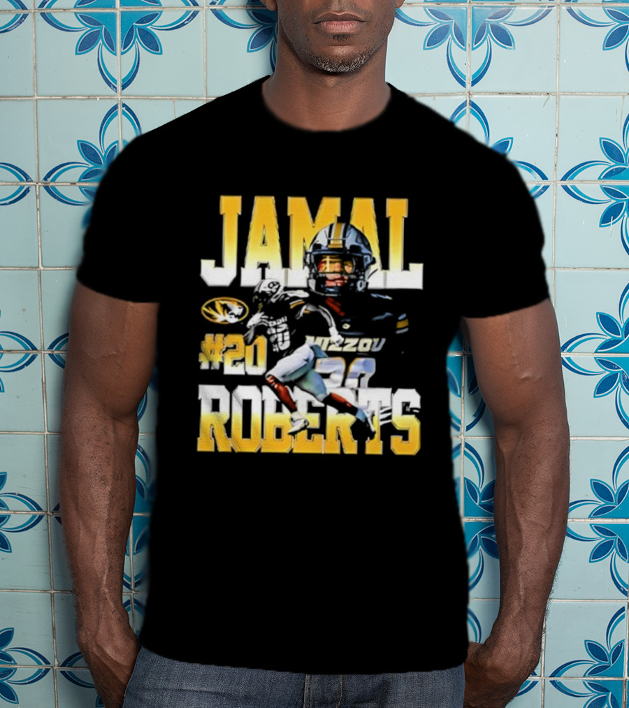 Jamals Roberts #20 Mizzou Tigers NIL Player T-Shirt