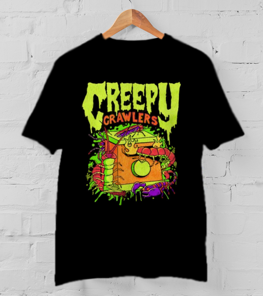 Creepy Crawlers Vintage Telephone Splatter Design T-Shirt