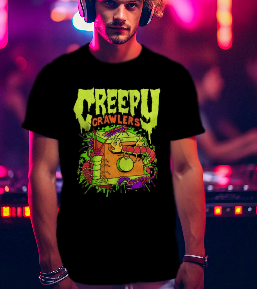Creepy Crawlers Vintage Telephone Splatter Design T-Shirt