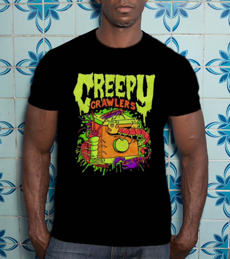 Creepy Crawlers Vintage Telephone Splatter Design T-Shirt