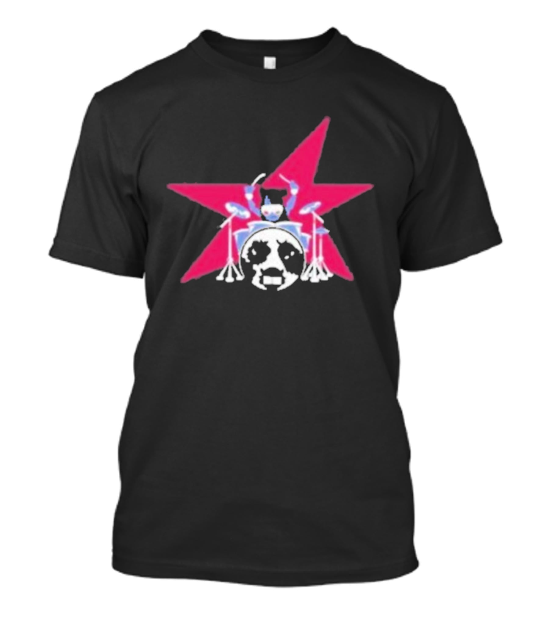 Torr Drummer Star Drums Iconic Panda Graphics T-Shirt
