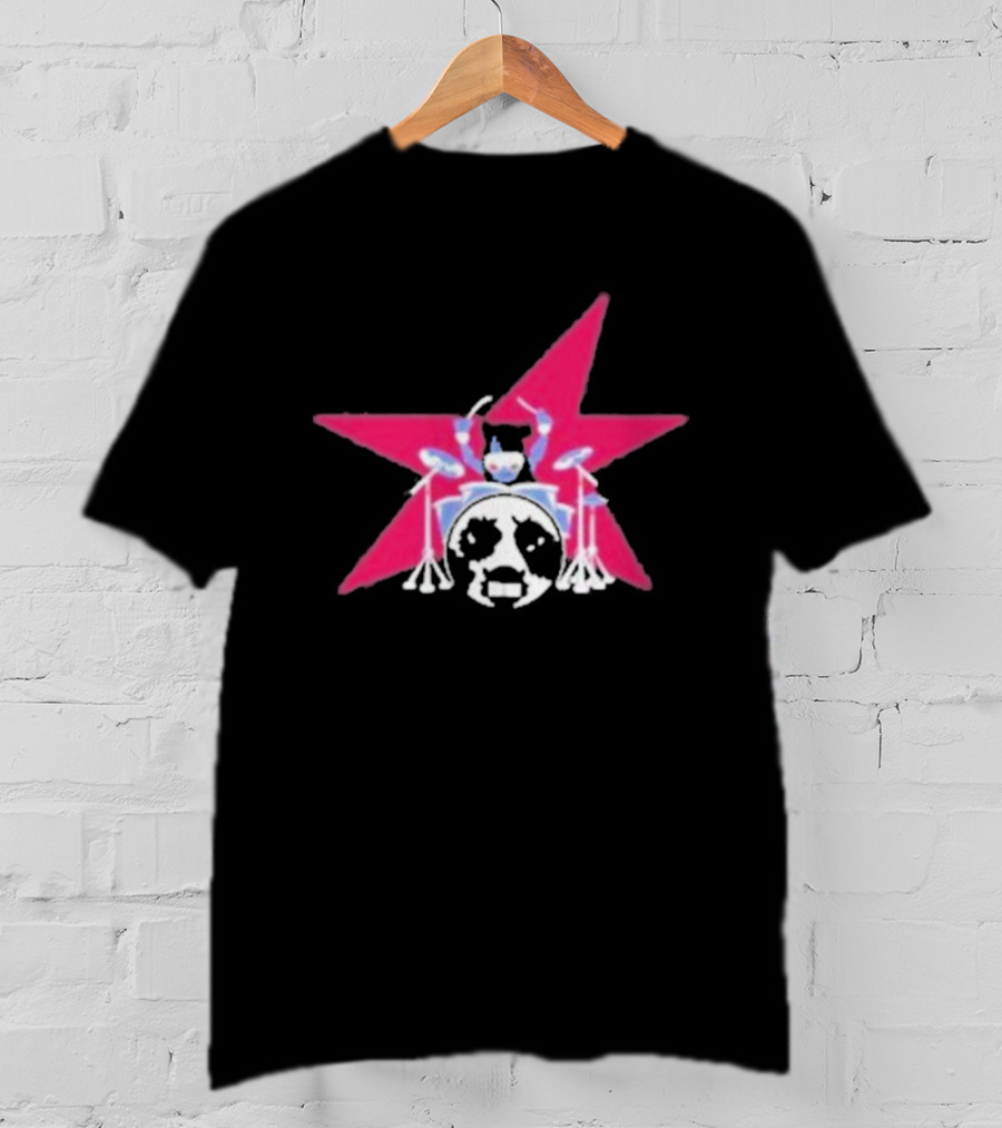 Torr Drummer Star Drums Iconic Panda Graphics T-Shirt