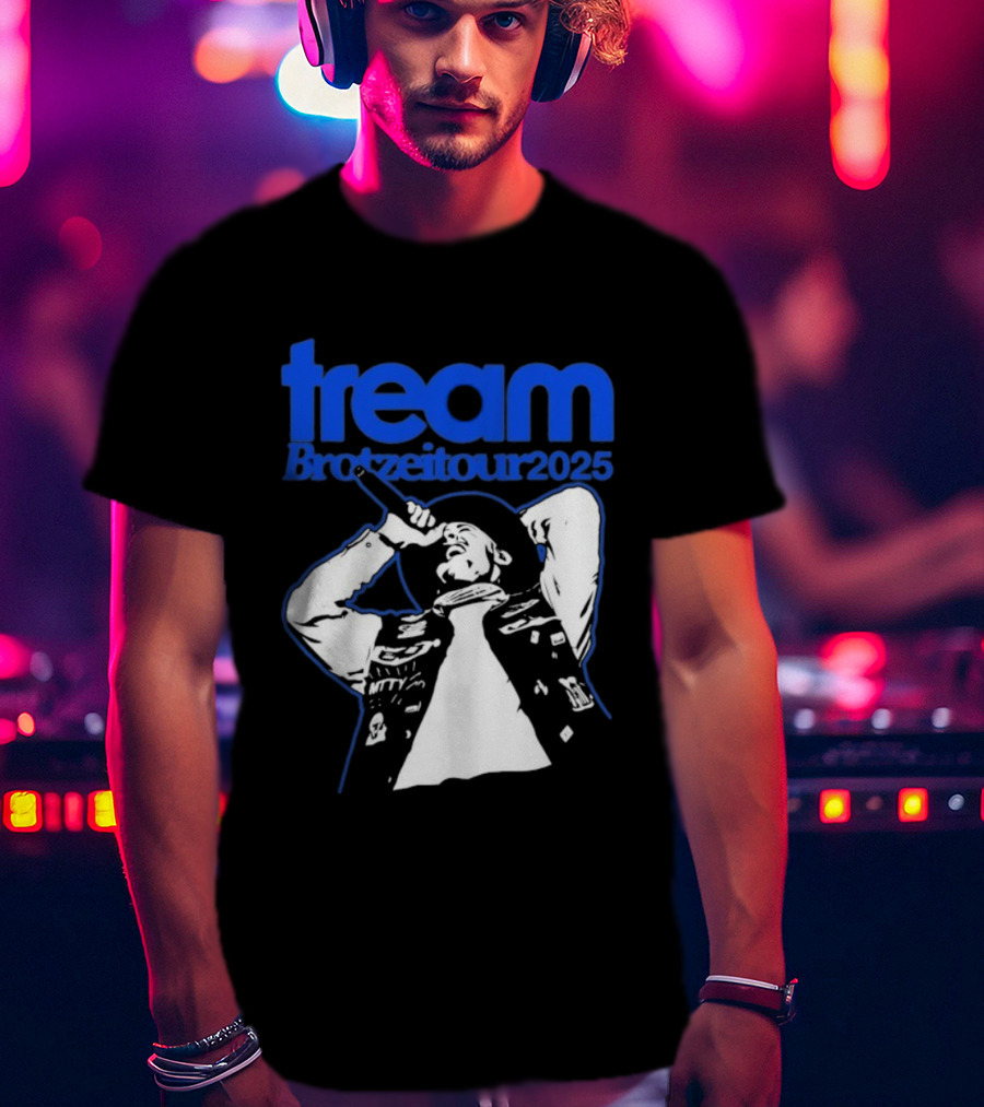 Tream BrotzeiTour 2025 Singer Microphone Illustration T-Shirt