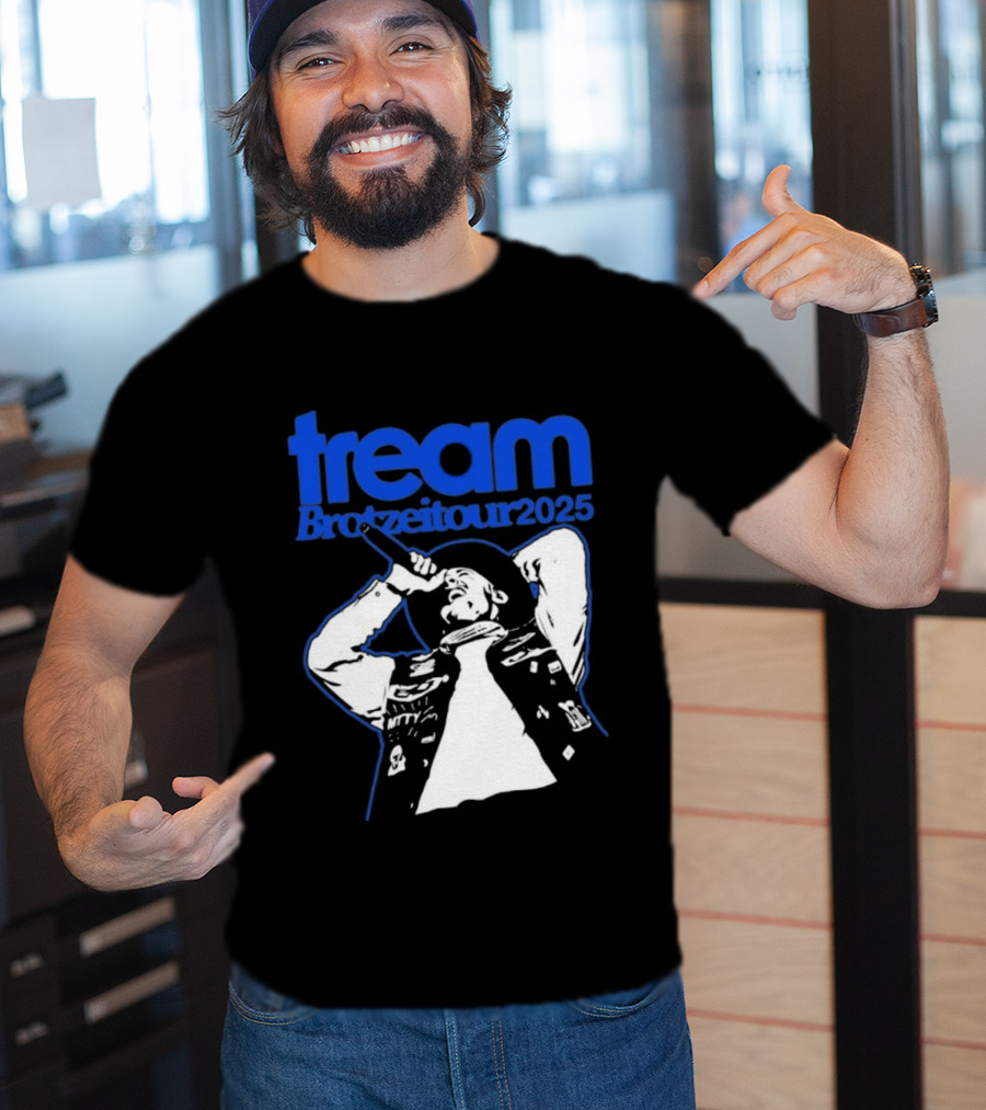 Tream BrotzeiTour 2025 Singer Microphone Illustration T-Shirt