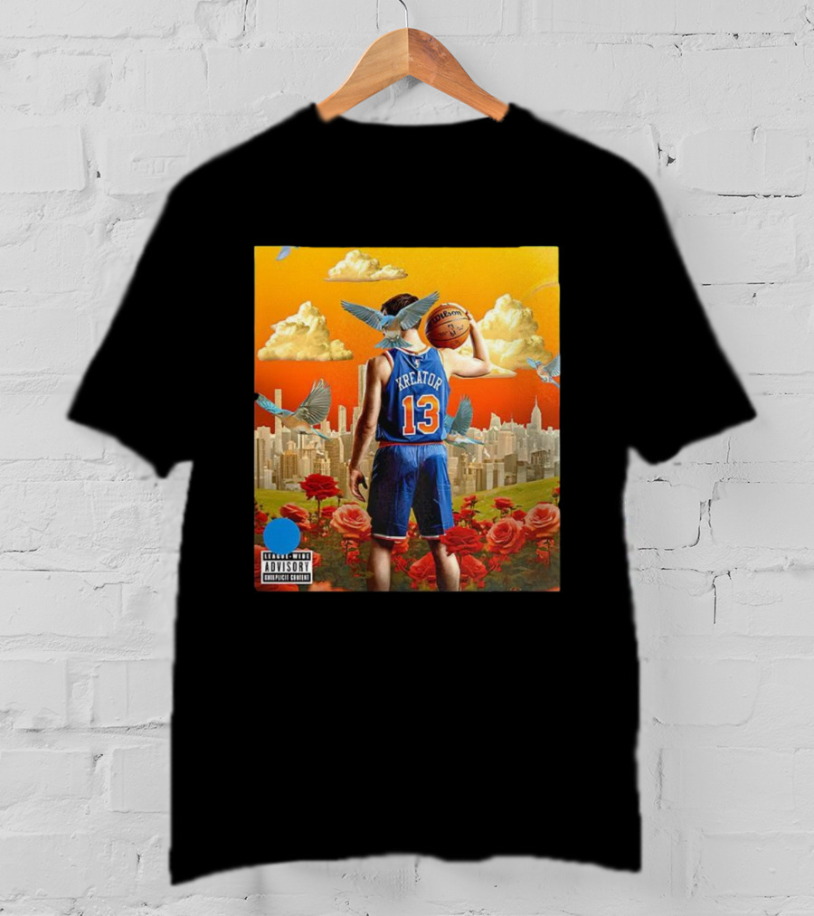 Kreator 13 New York Knicks Basketball City Skyline And Roses T-Shirt