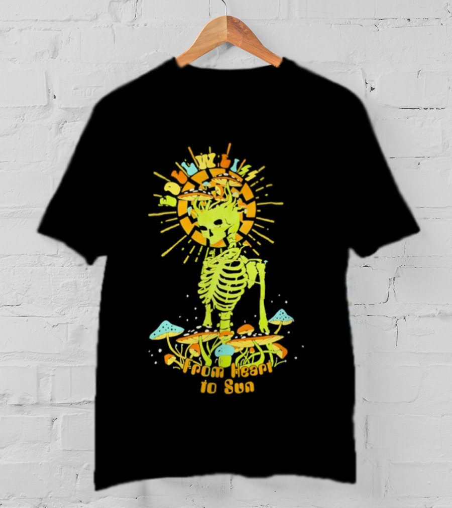 Skeleton Edelweiss From Heart To Sun Mushrooms Sunburst T-Shirt