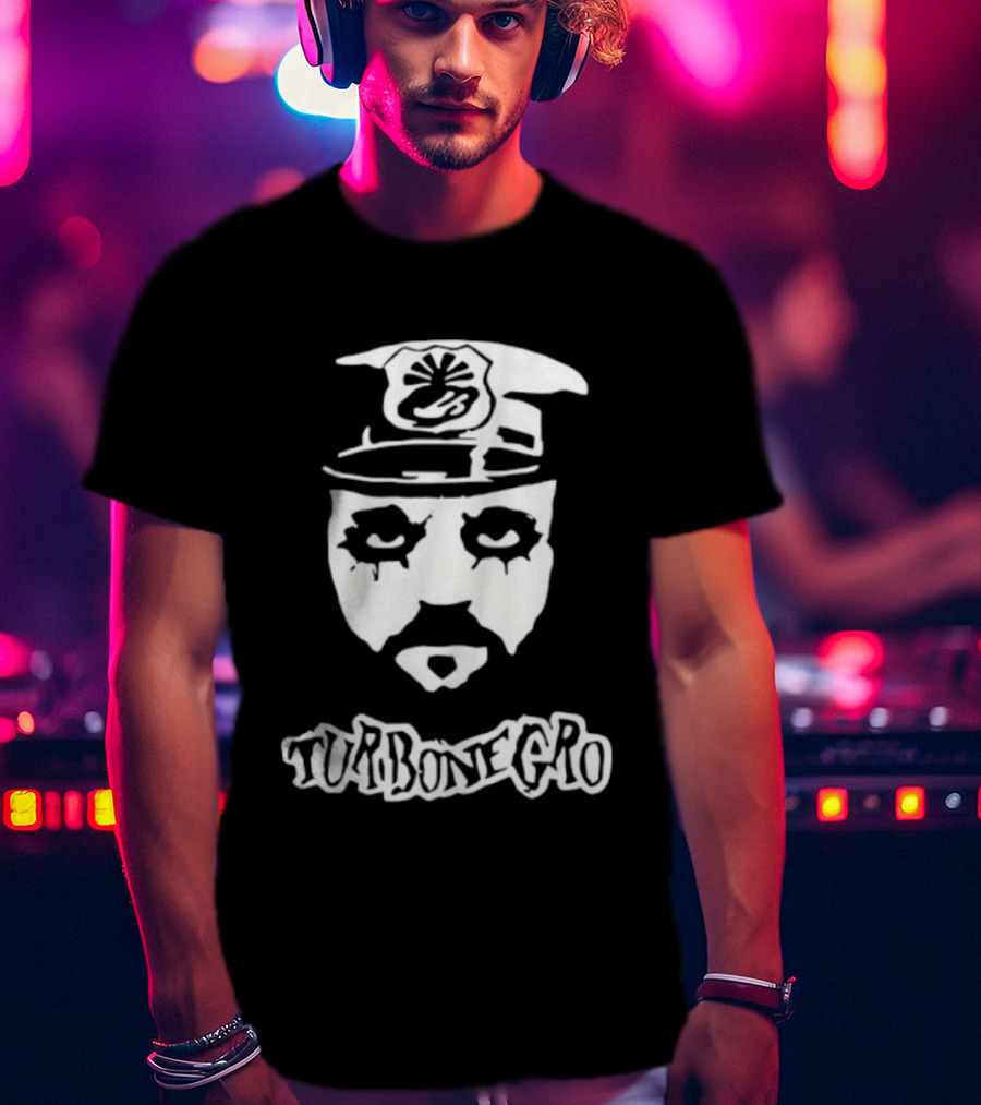 Turbonegro Hank Von Helvete Masked Face With Officer Hat T-Shirt