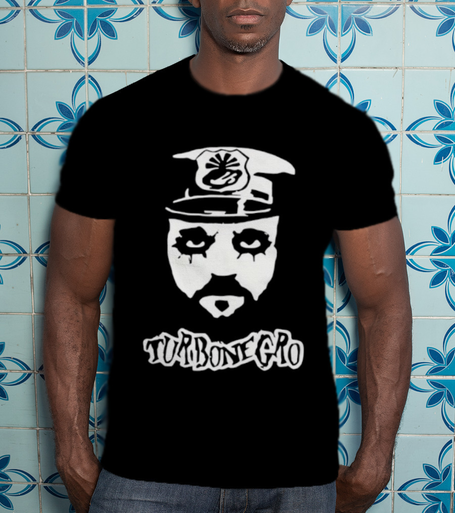 Turbonegro Hank Von Helvete Masked Face With Officer Hat T-Shirt