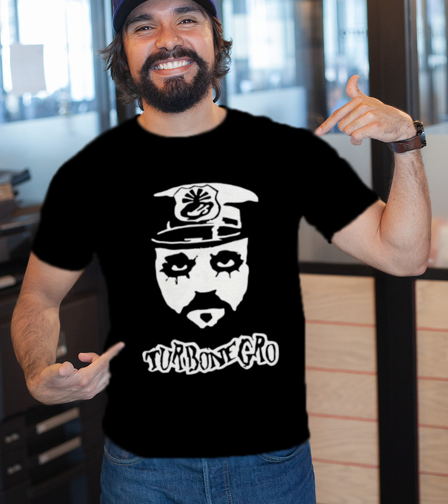 Turbonegro Hank Von Helvete Masked Face With Officer Hat T-Shirt