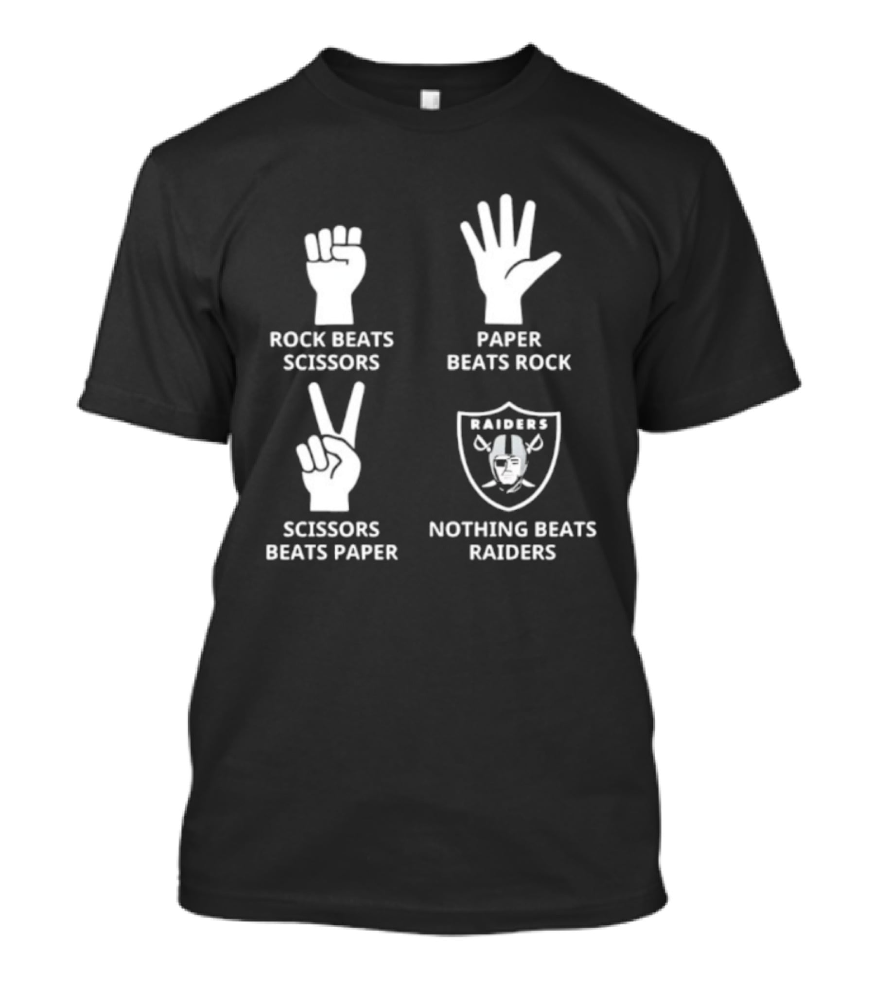 Las Vegas Raiders Nothing Beats Rock Paper Scissors Raiders Logo T-Shirt