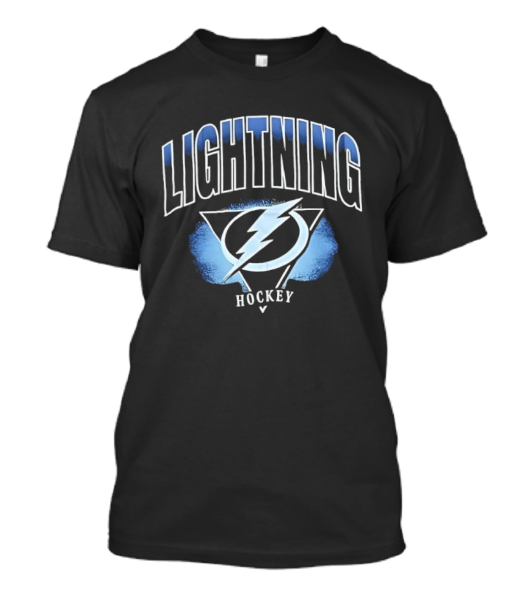 Tampa Bay Lightning Hockey Blue White Bolt Emblem T-Shirt