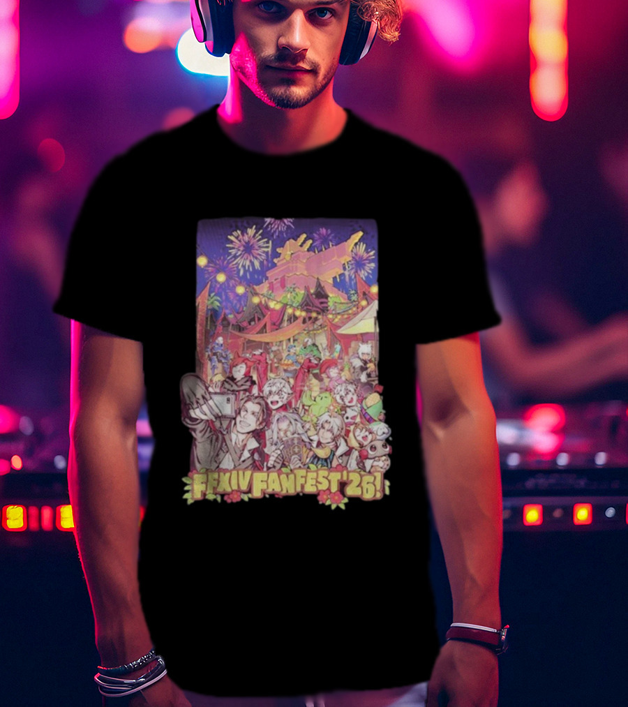 FFXIV Fan Fest 2026 Fireworks And Celebration Scene T-Shirt