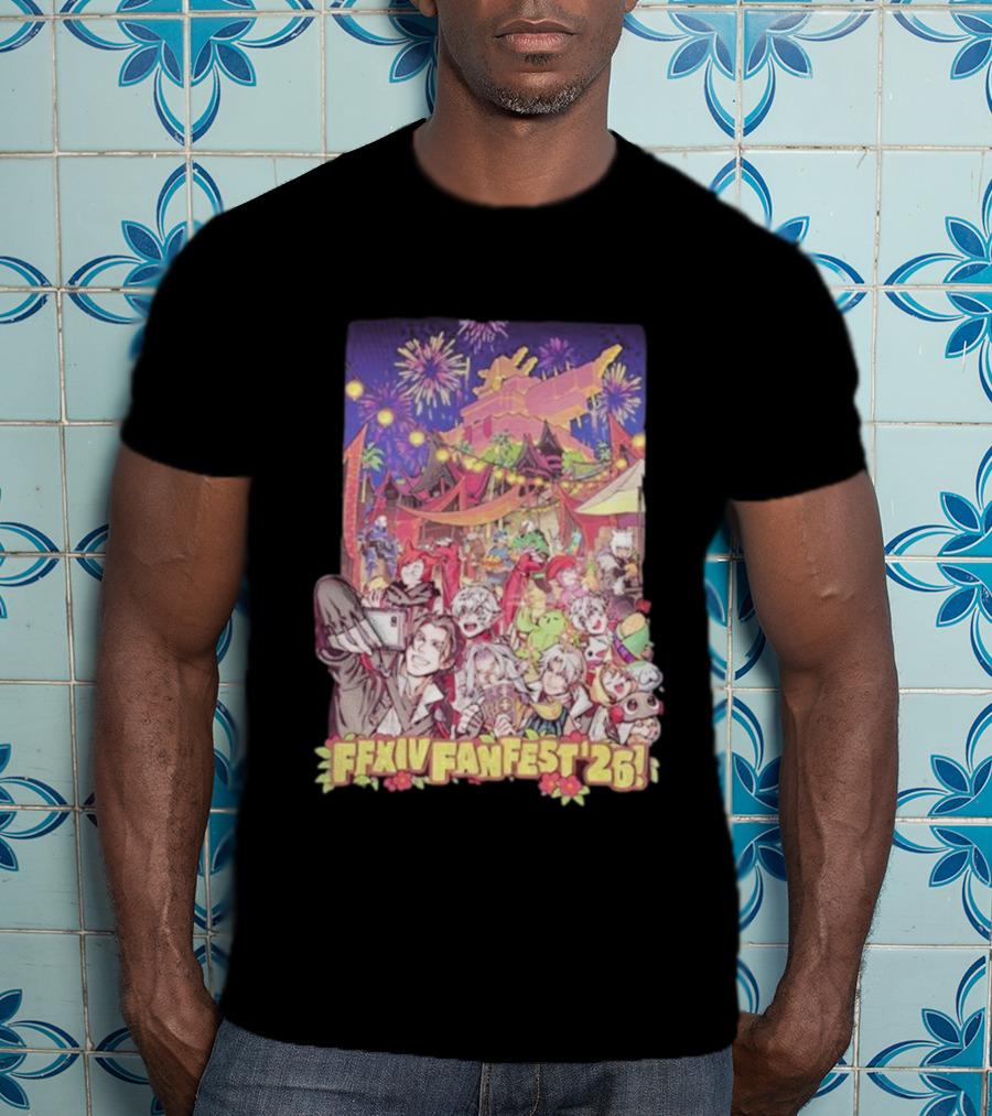 FFXIV Fan Fest 2026 Fireworks And Celebration Scene T-Shirt