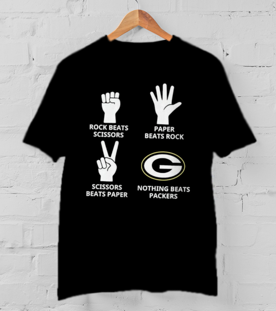 Rock Paper Scissors Nothing Beats Packers T-Shirt
