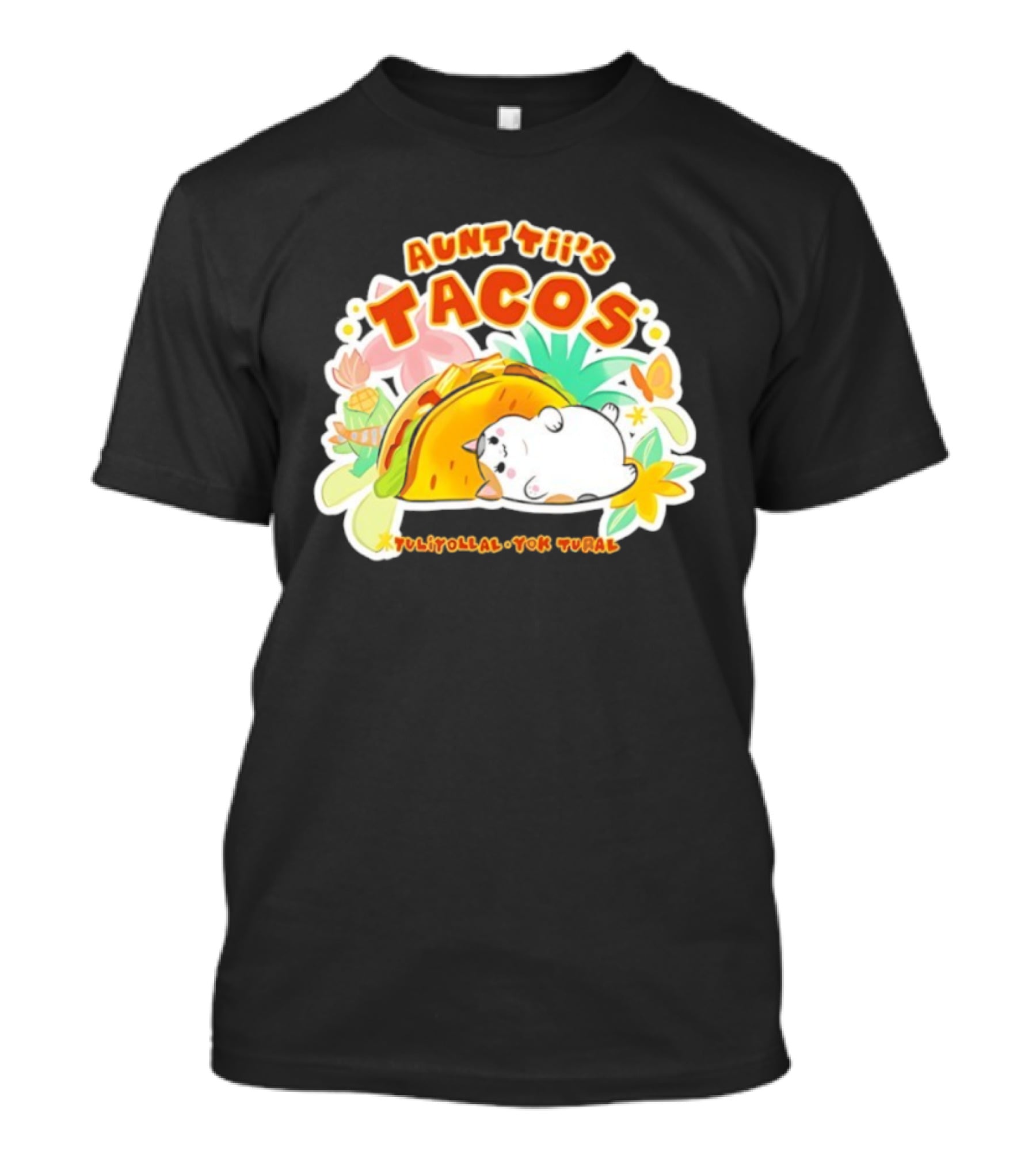 Final Fantasy FFXIV Fan Fest 2026 Aunt Tii’s Tacos Tuliyollal Yok Tural Playful Taco And Floral Design T-Shirt