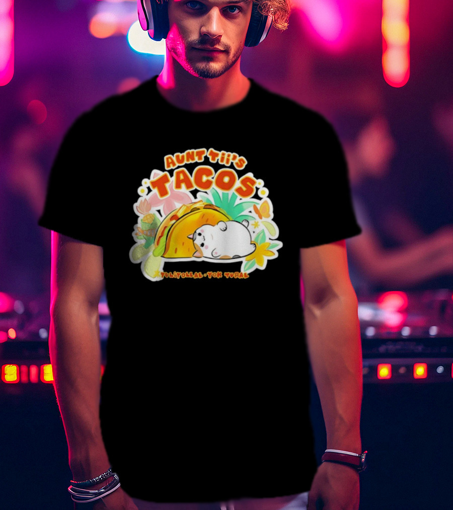 Final Fantasy FFXIV Fan Fest 2026 Aunt Tii’s Tacos Tuliyollal Yok Tural Playful Taco And Floral Design T-Shirt