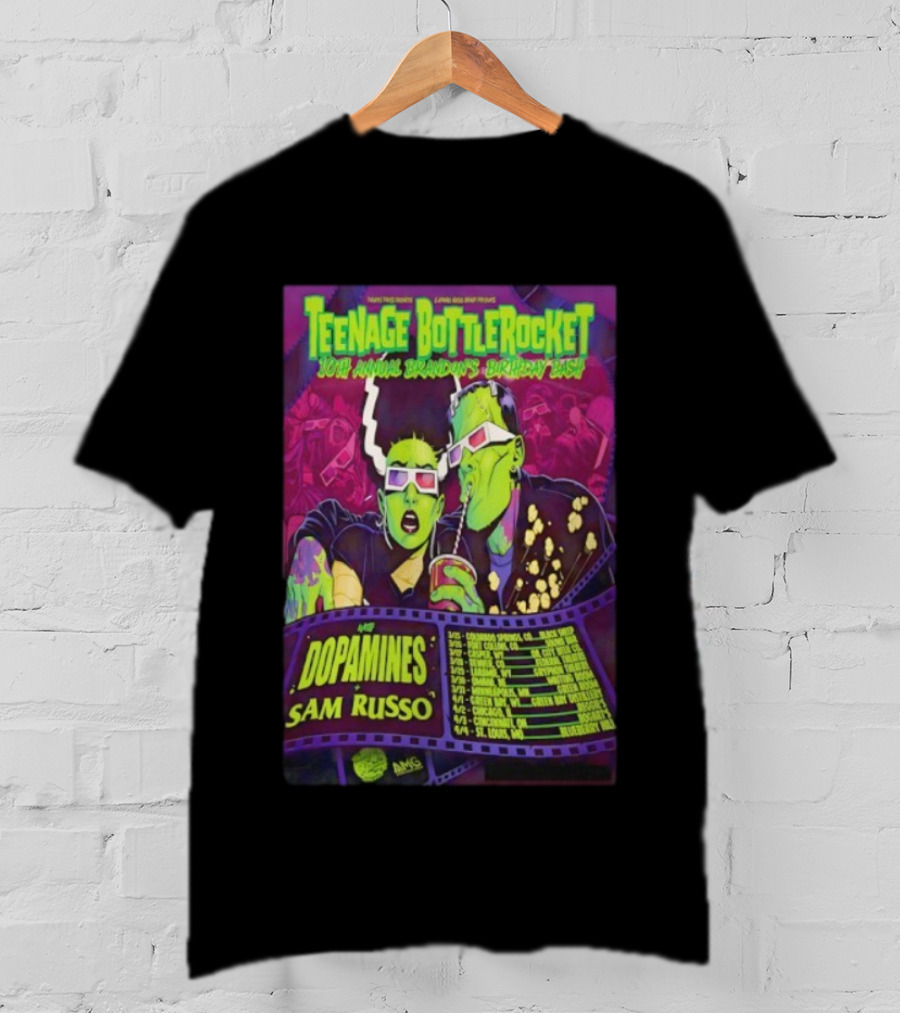 Teenage Bottlerocket 10th Annual Brandon’s Birthday Bash Dopamines Sam Russo Tour 2026 T-Shirt