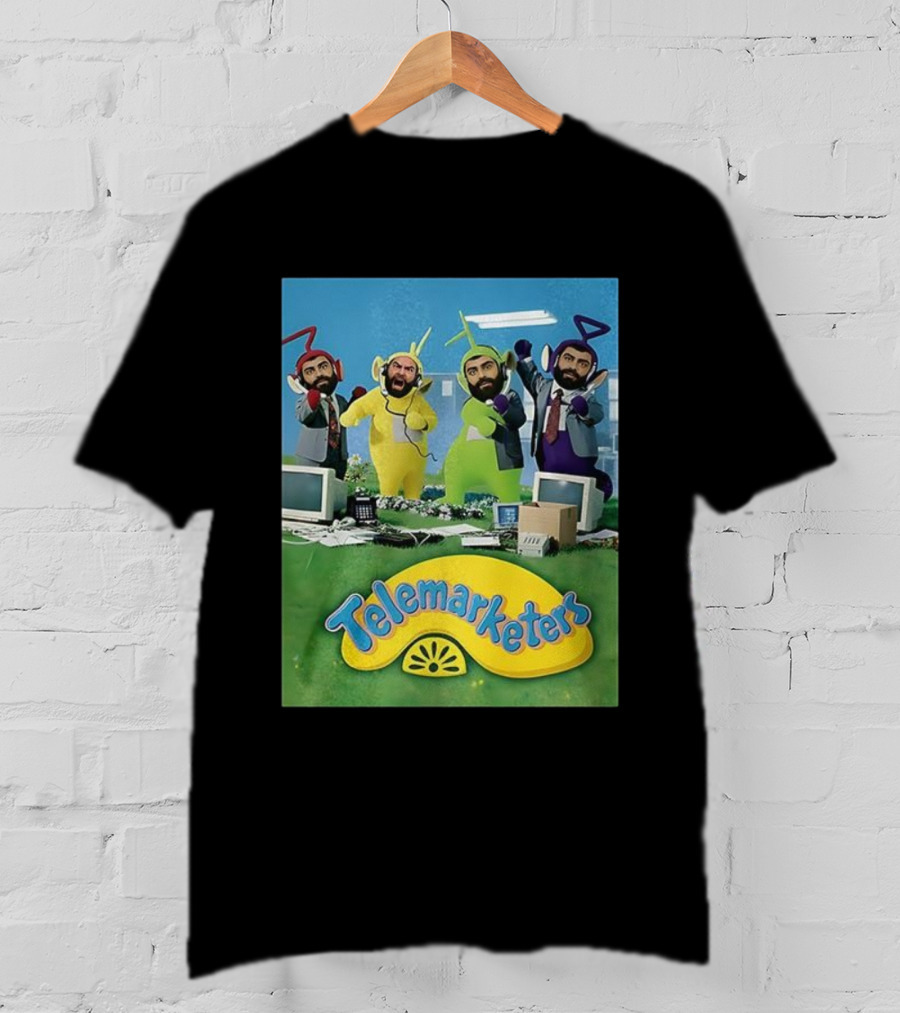 Telemarketers Teletubbies Funny Crossover Mashup T-Shirt