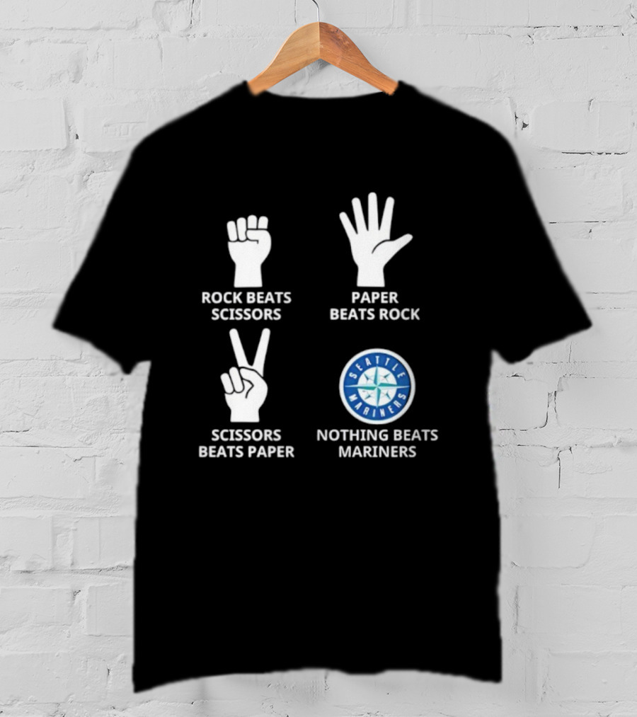 Seattle Mariners Rock Paper Scissors Nothing Beats Mariners T-Shirt