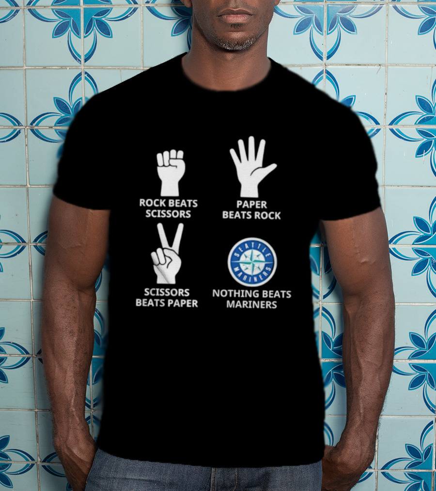 Seattle Mariners Rock Paper Scissors Nothing Beats Mariners T-Shirt