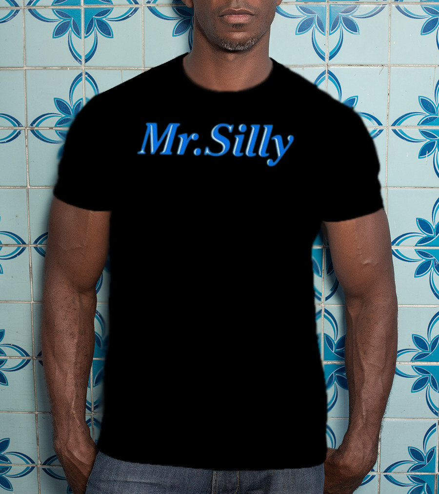 TheBurntPeanut Mr Silly Bold Blue Text T-Shirt