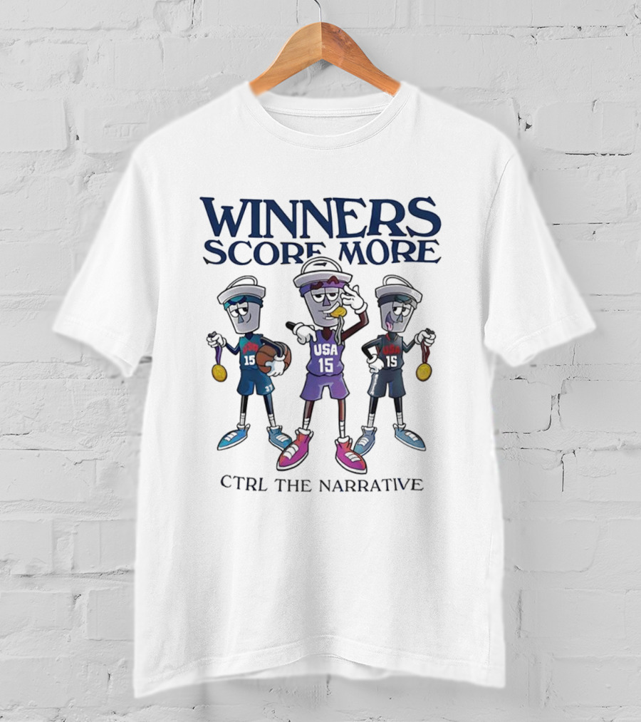 Winners Score More USA Gold Medal Basketball Mascot T-Shirt