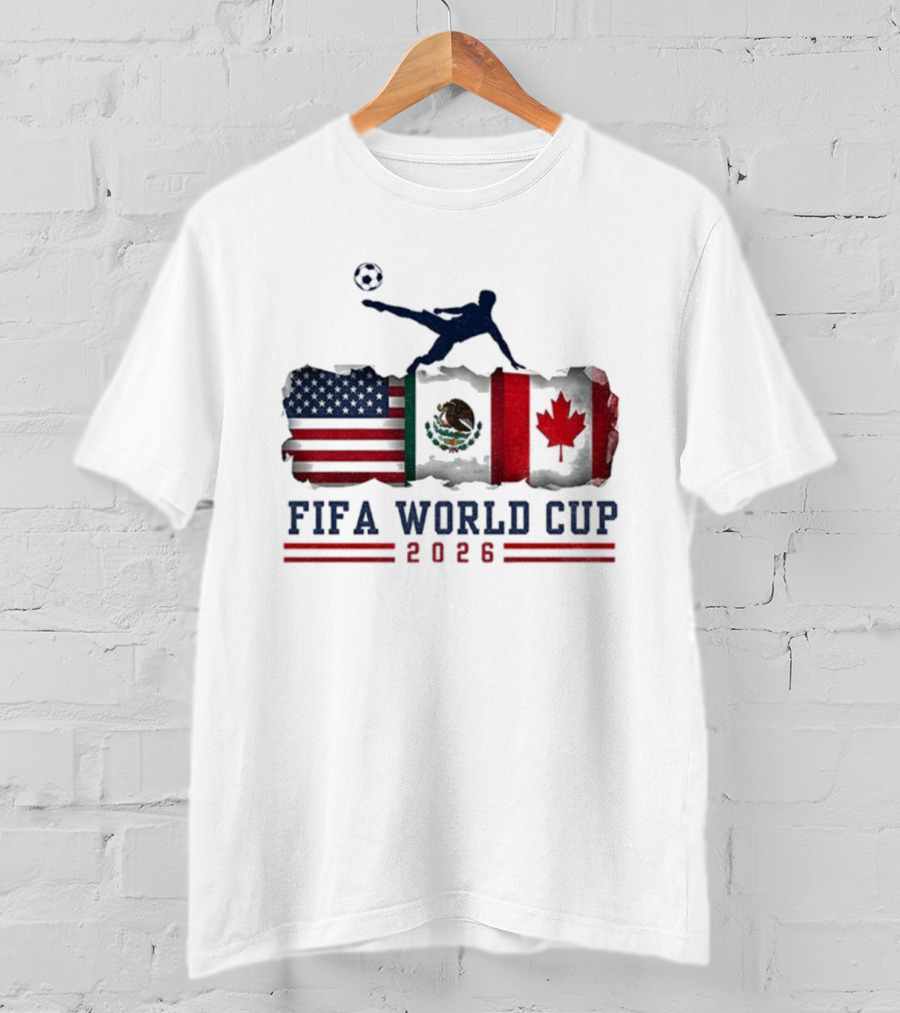 FIFA World Cup 2026 USA Mexico Canada Flag Soccer Event T-Shirt