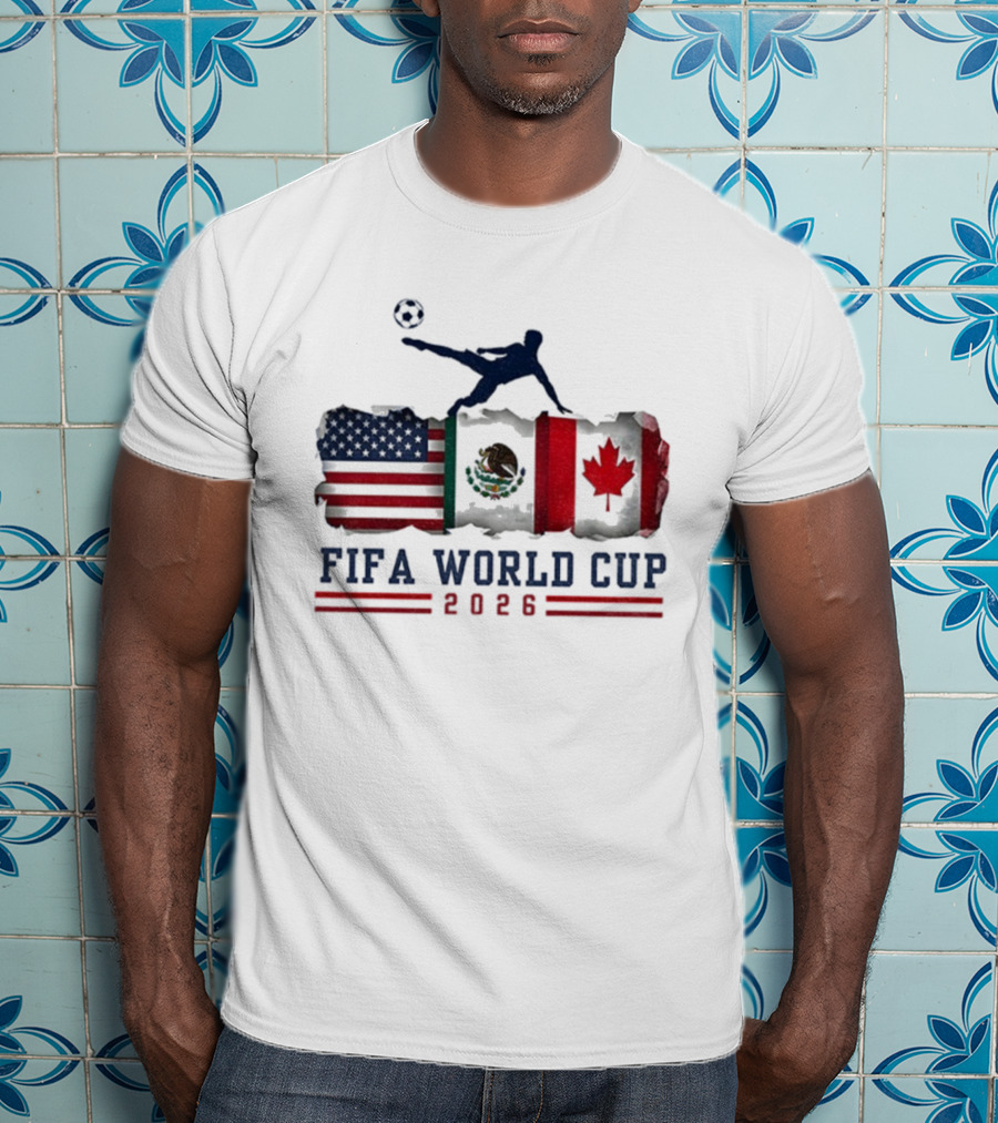 FIFA World Cup 2026 USA Mexico Canada Flag Soccer Event T-Shirt