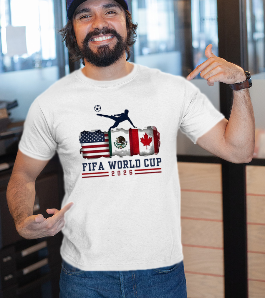 FIFA World Cup 2026 USA Mexico Canada Flag Soccer Event T-Shirt