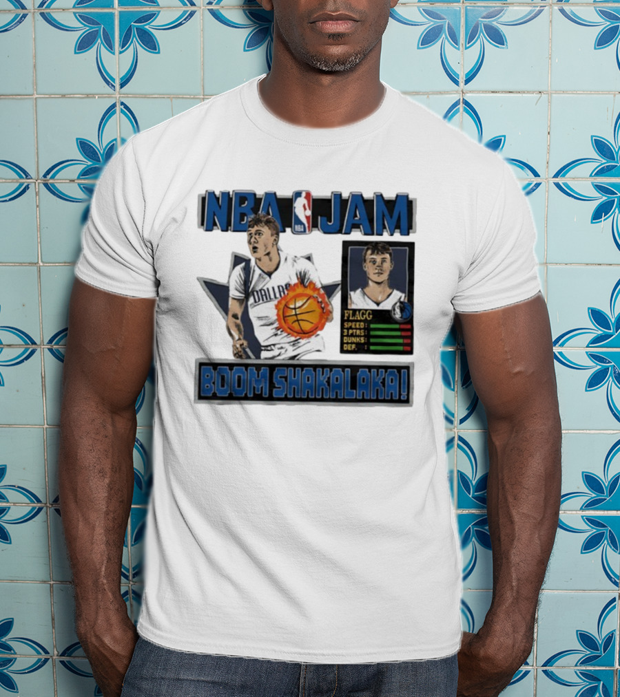 NBA Jam Dallas Mavericks Cooper Flagg Basketball Boom Shakalaka T-Shirt