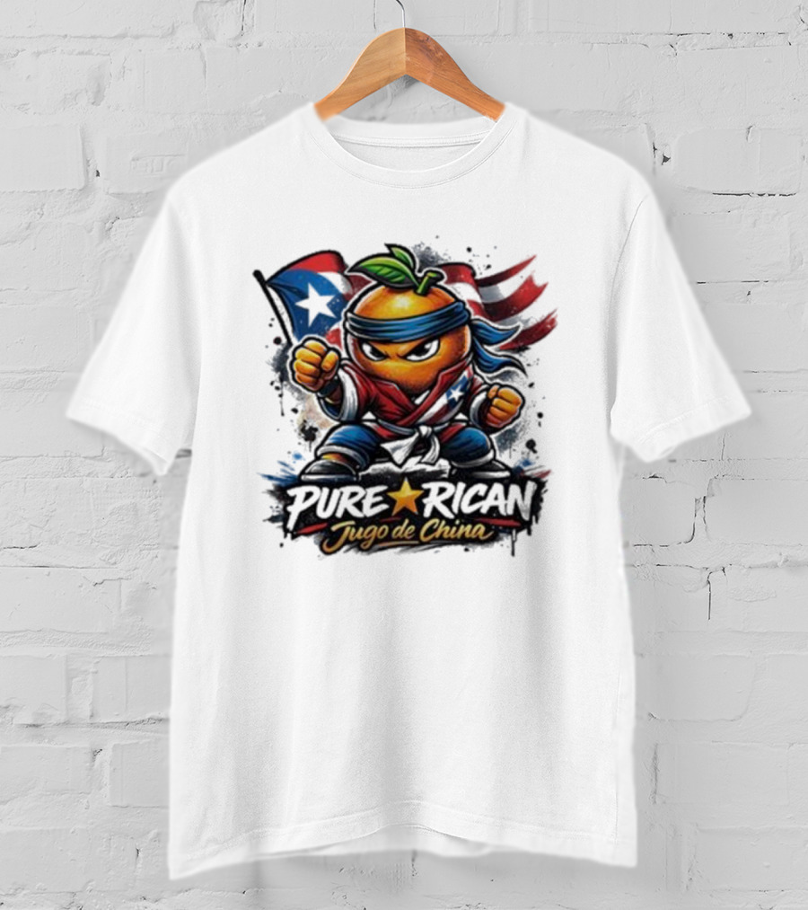 Pure Rican Jugo De China Orange Puerto Rico Flag Martial Arts Fighter T-Shirt