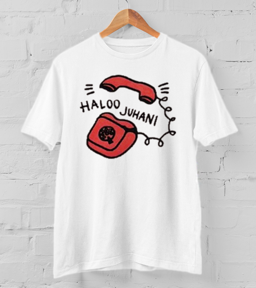 Haloo Juhani Retro Red Telephone Art T-Shirt