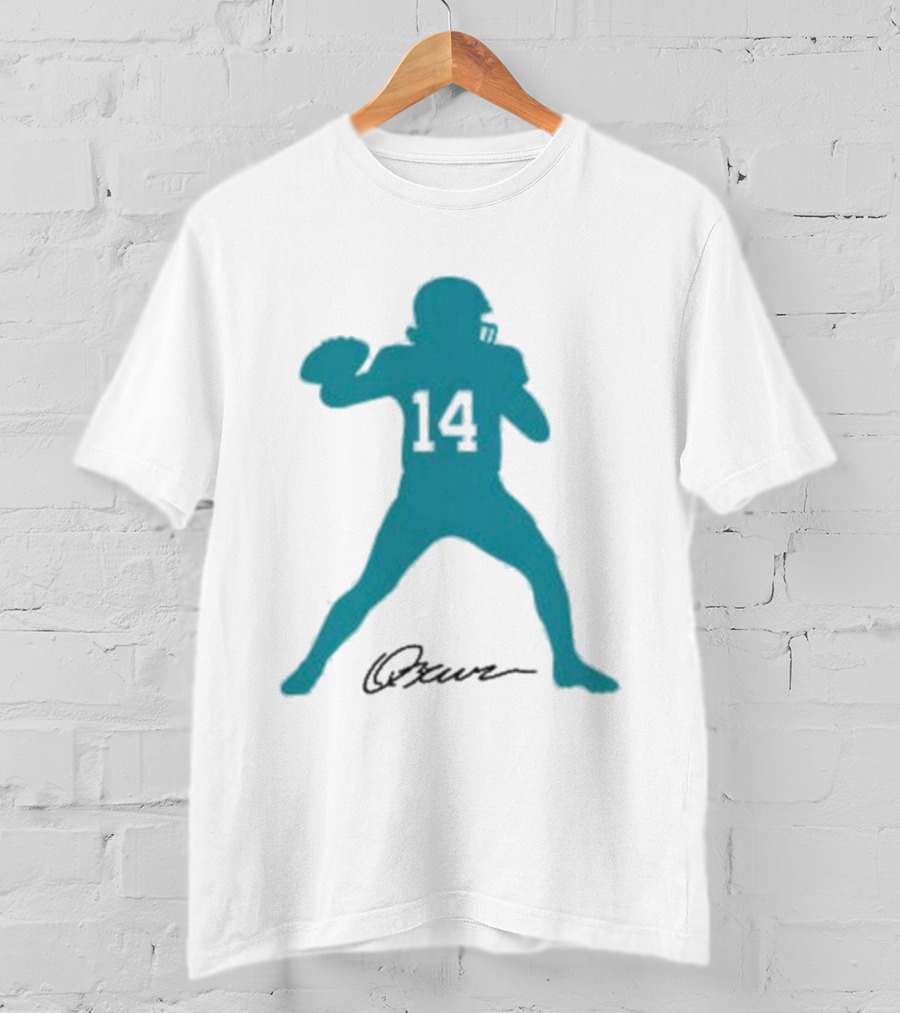 Quinn Ewers Number 14 Football Player Silhouette T-Shirt