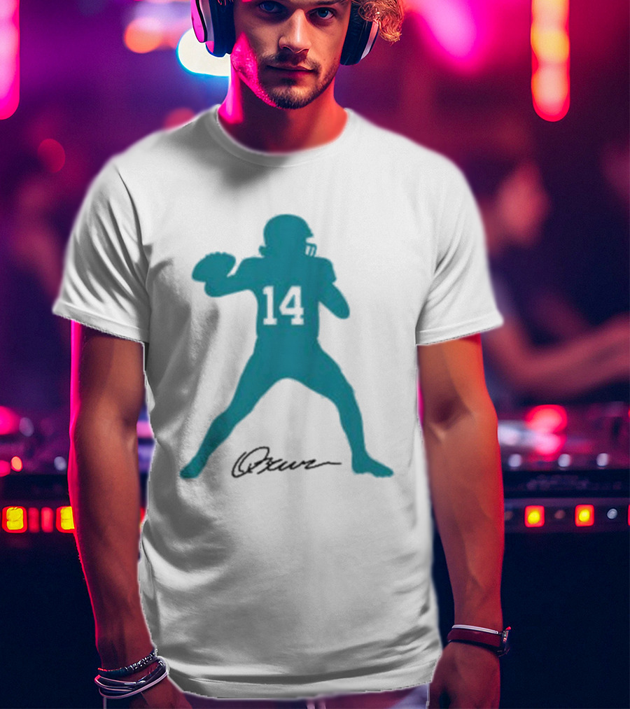 Quinn Ewers Number 14 Football Player Silhouette T-Shirt