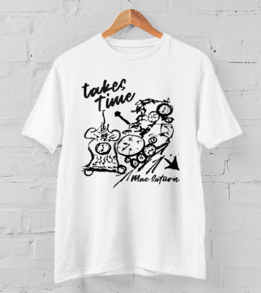 Takes Time Mac Saturn Lyric Illustration T-Shirt