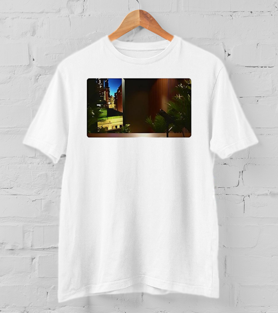 Nick Fuentes Empty Studio Microphone Cityscape Backdrop T-Shirt