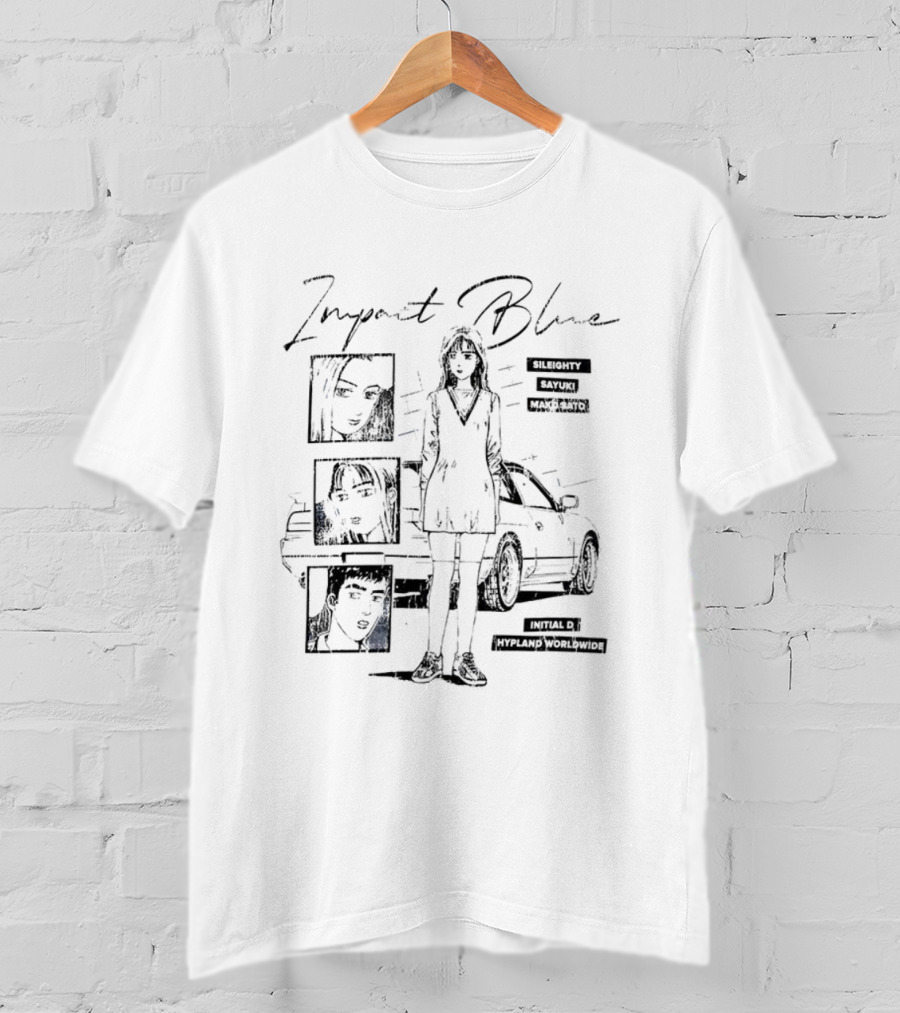 Impact Blue Sileighty Mako Sato Sayuki Initial D Anime Series T-Shirt