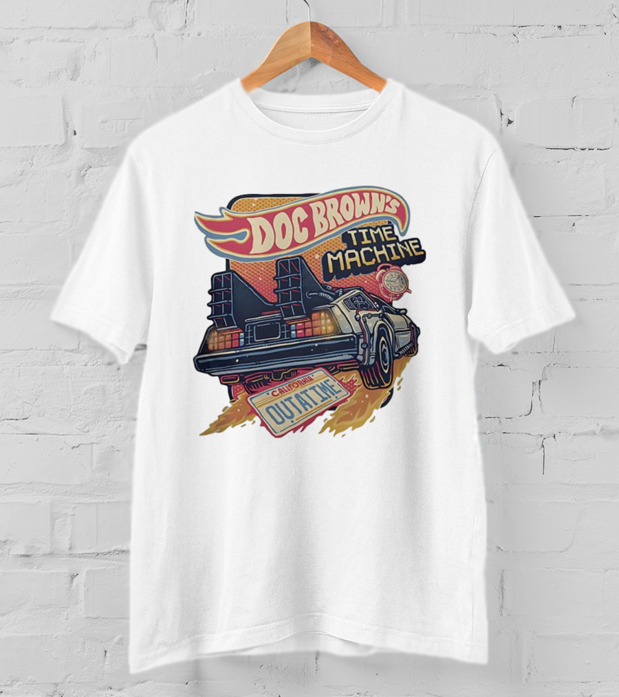Doc Brown's Time Machine Outatime Back To The Future Retro Vintage Car T-Shirt