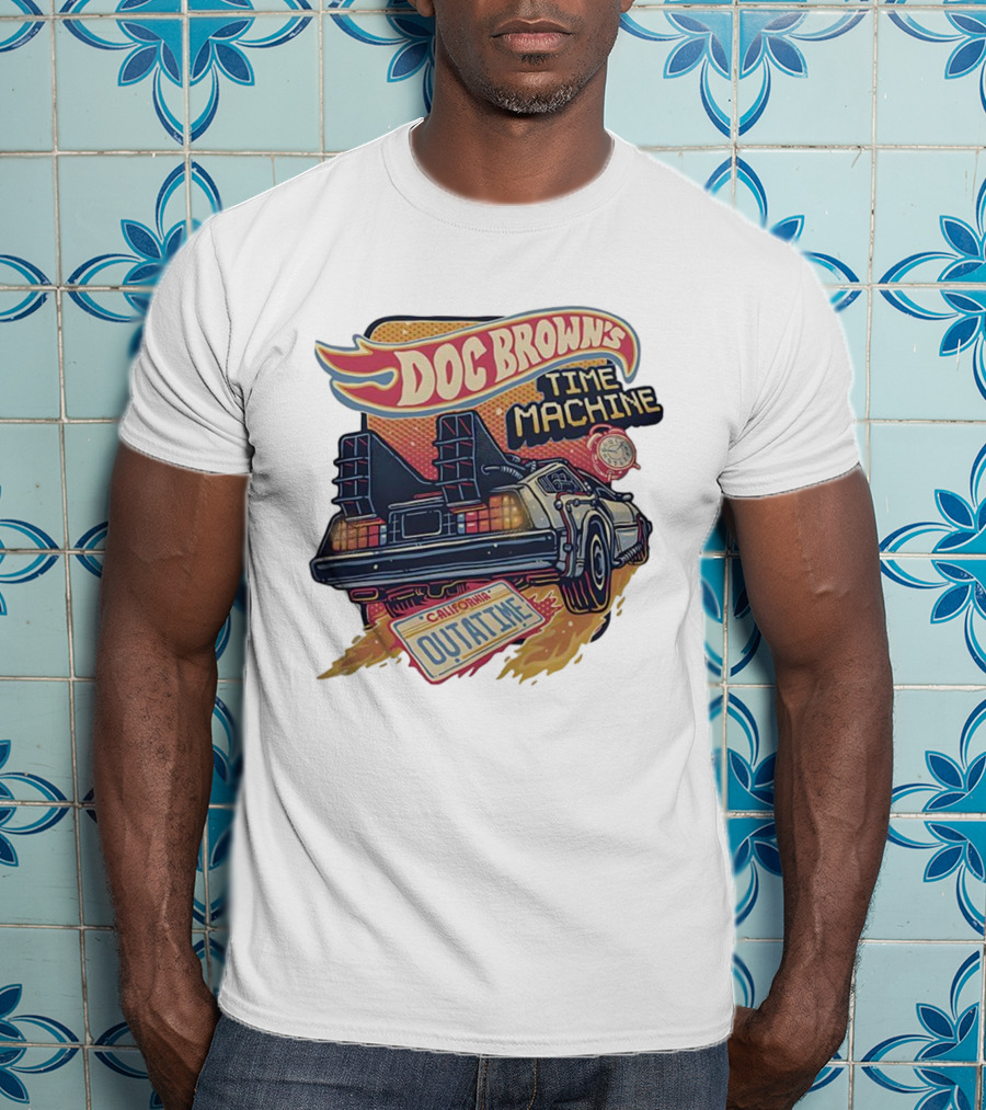 Doc Brown's Time Machine Outatime Back To The Future Retro Vintage Car T-Shirt