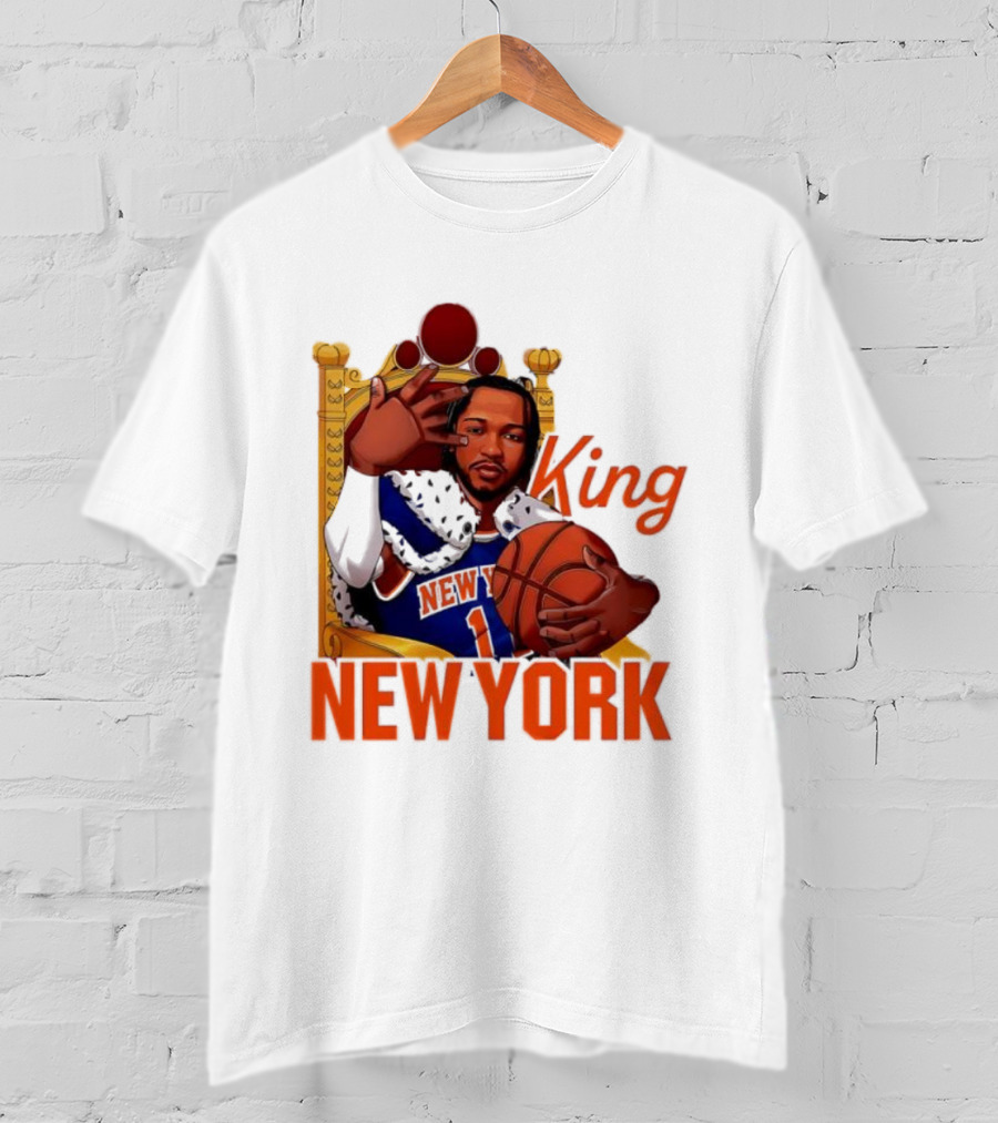 Jalen Brunson King New York Knicks Basketball Throne T-Shirt