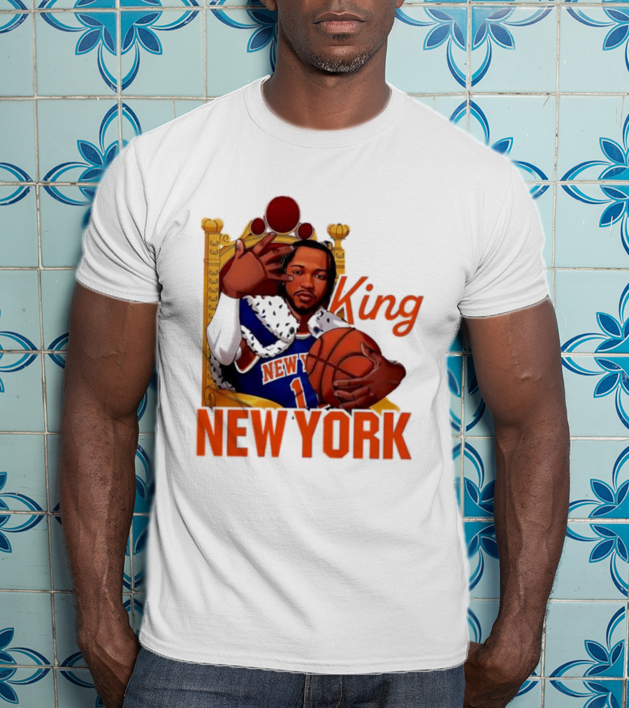Jalen Brunson King New York Knicks Basketball Throne T-Shirt