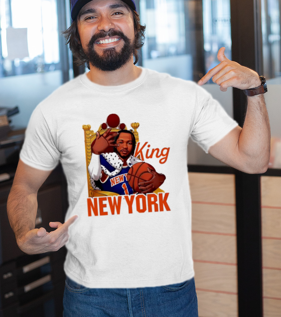 Jalen Brunson King New York Knicks Basketball Throne T-Shirt