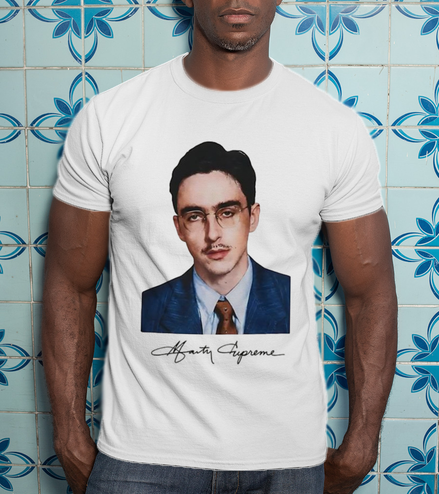 Timothee Chalamet Marty Signature Portrait Vintage Style T-Shirt