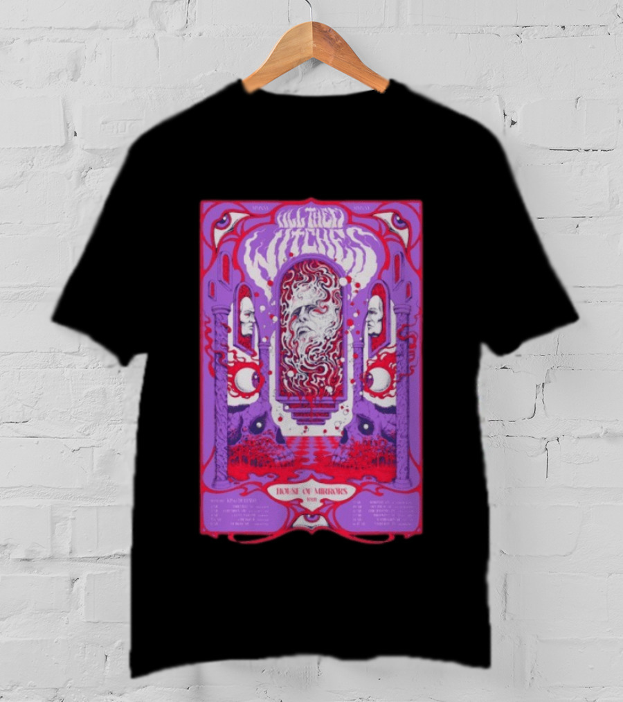 All Them Witches House Of Mirrors 2026 Spring Tour Dates Red Purple Psychedelic T-Shirt